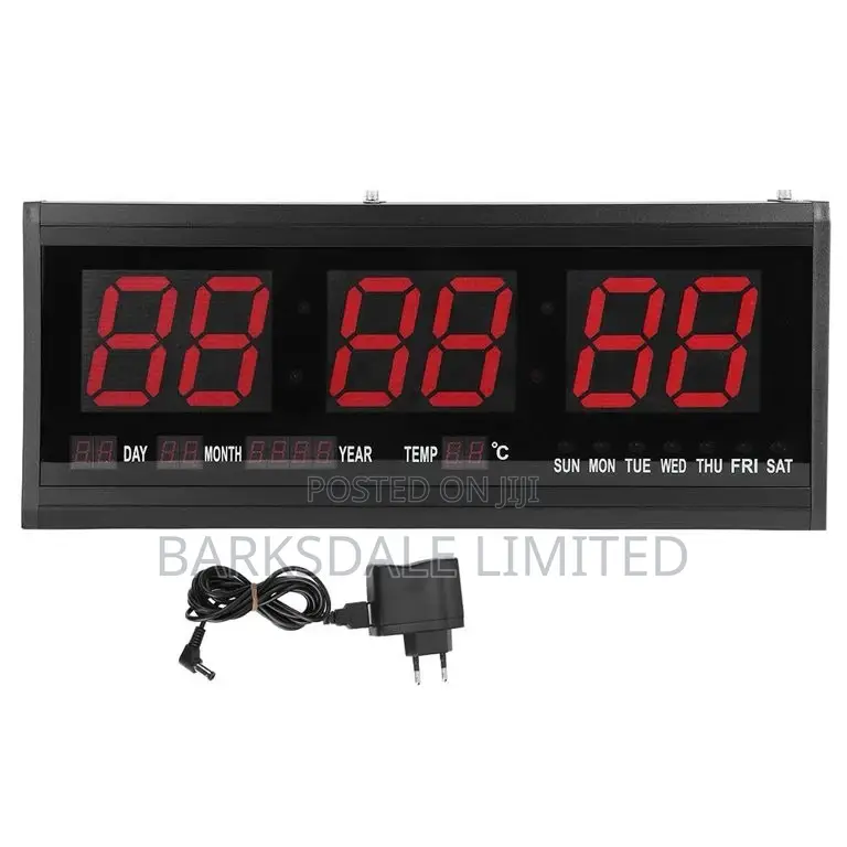 Extra Large Wall Clock Time Date Digital Led LCD Electronic