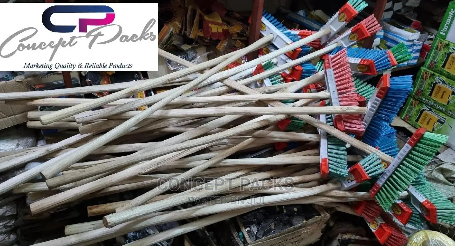 Hard Broom Fitted With Local Handle