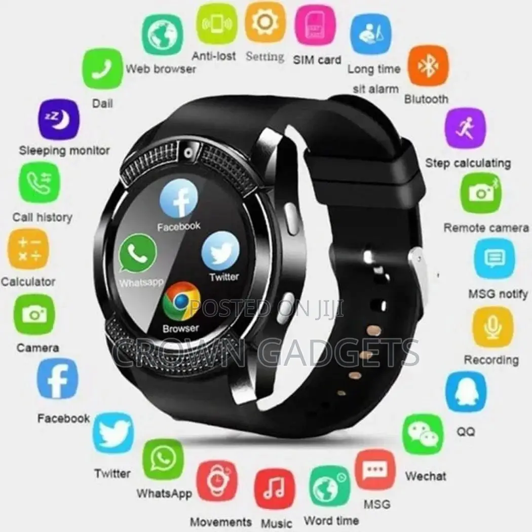 V8 Round Screen Android Bluetooth Smartwatch
