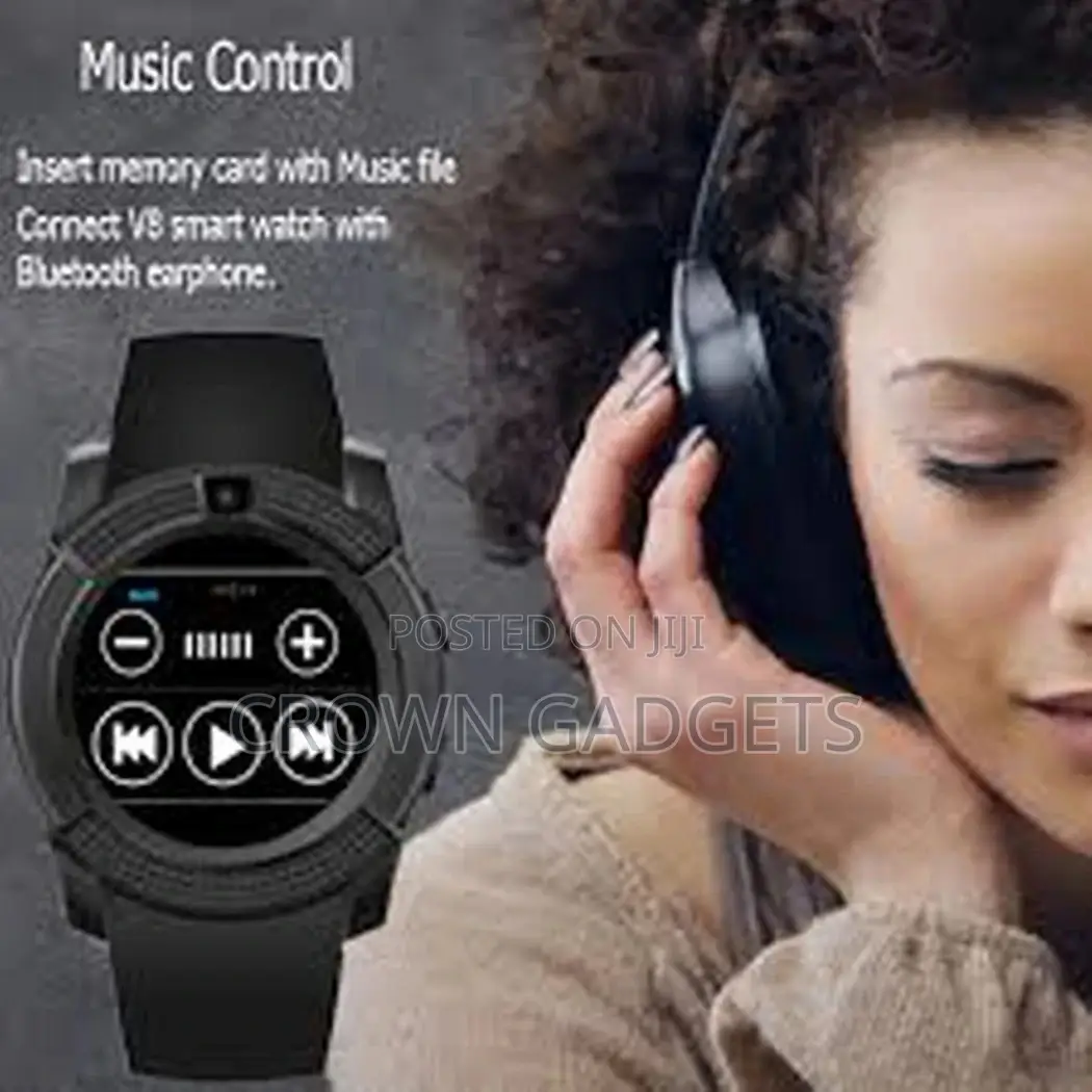 V8 Round Screen Android Bluetooth Smartwatch
