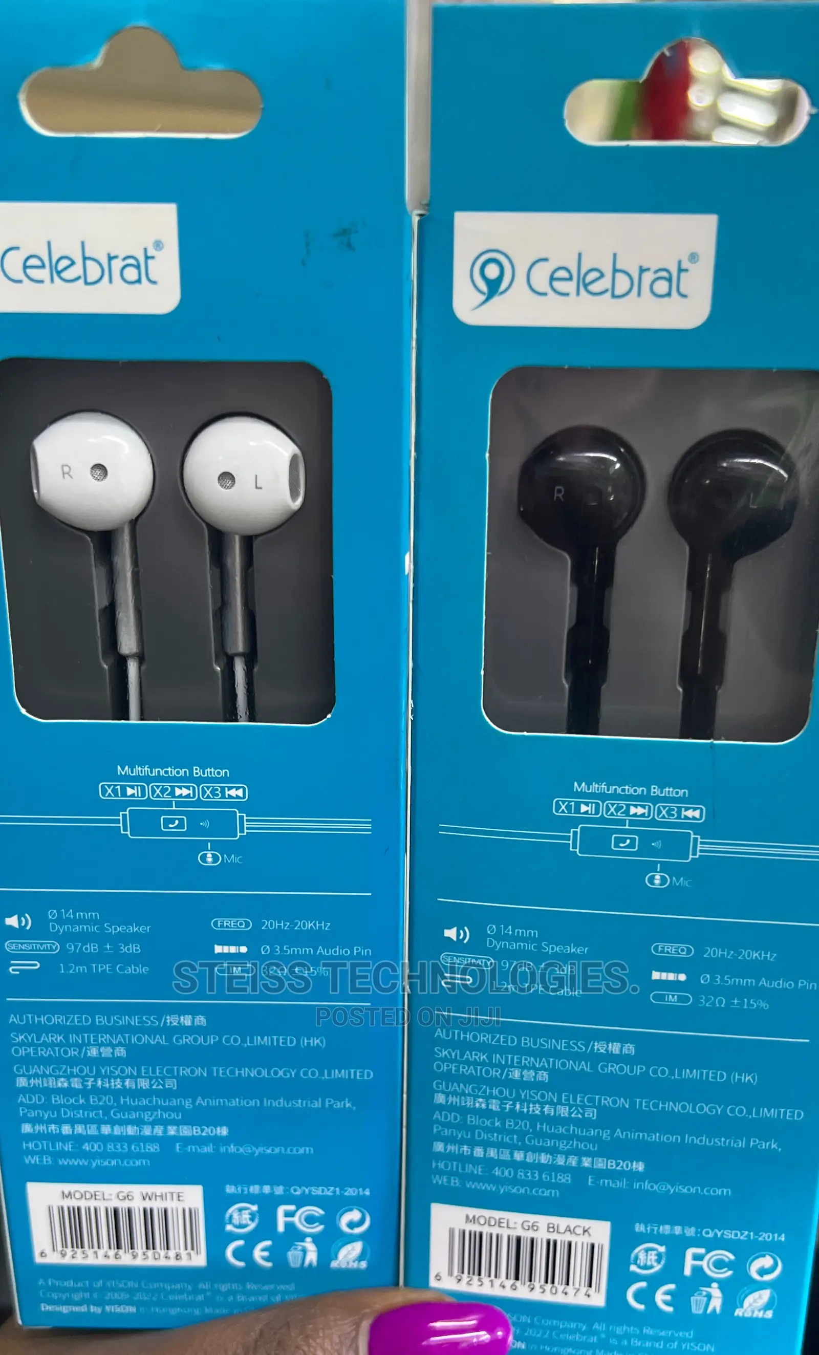 G6 Celebrat Wired Flat Earphones