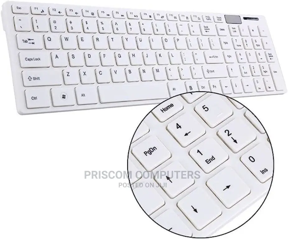 White Wireless Keyboard and Mouse, Computer Wireless Keyboar