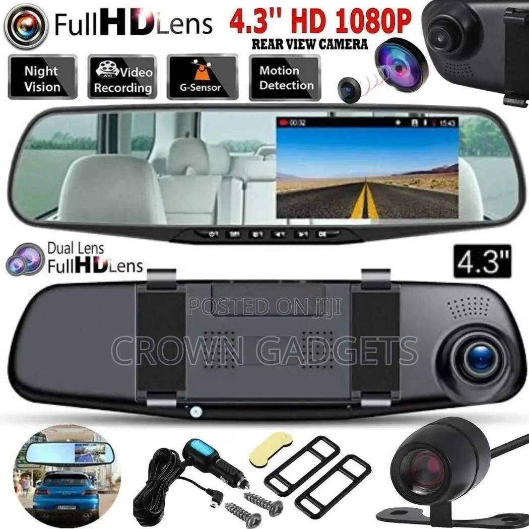 Car Rear View Mirror With Full 1080p HD Recording