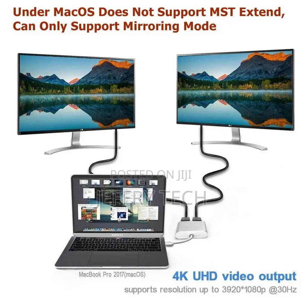USB-C USB 3.1 Type C to Dual HDMI Converter Adapter Cable Mi