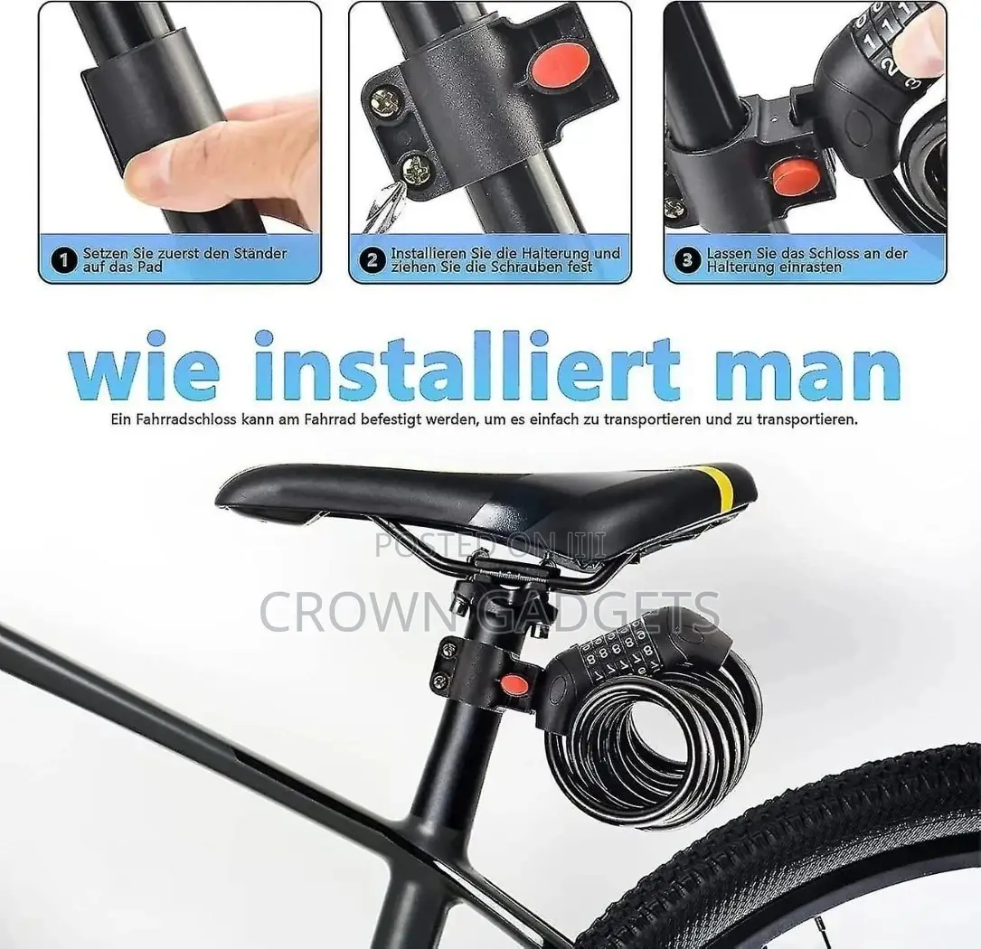 5 Digit Combination Bicycle Lock, Keyless