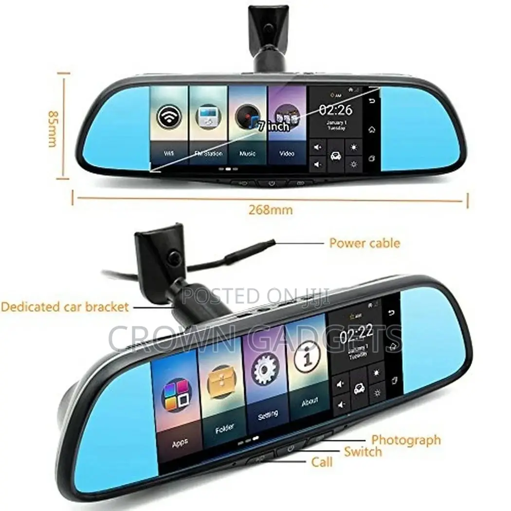 Front and Rear View Mirror Camera With GPS for Car