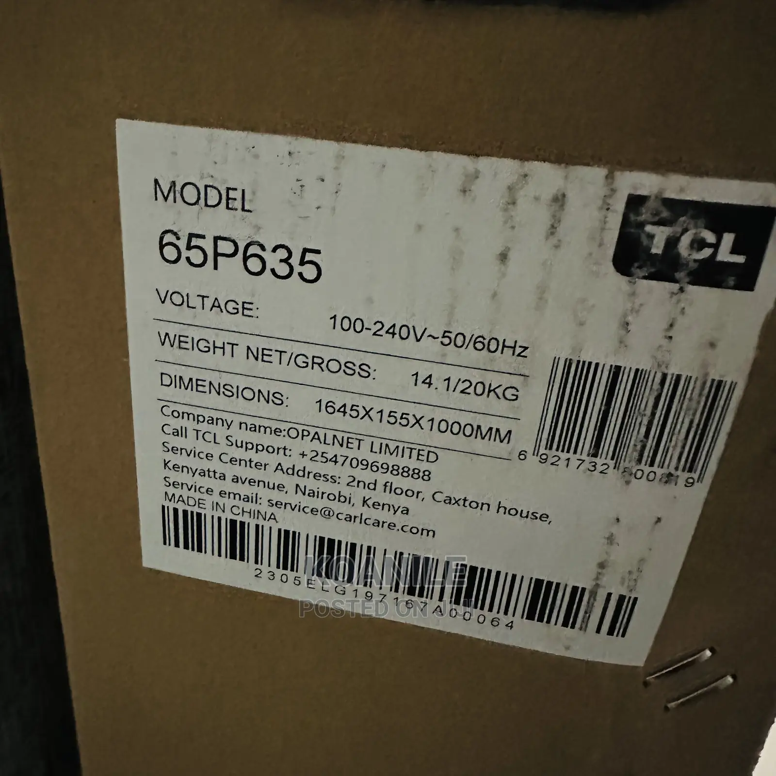 TCL 65 Inches HDR Google Tv