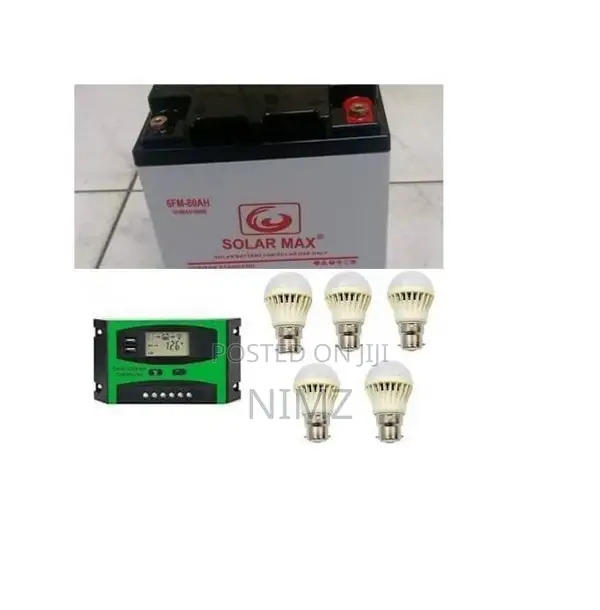Solarmax 80ah Solar Battery + Bulb + 10amps Solar Charge Con