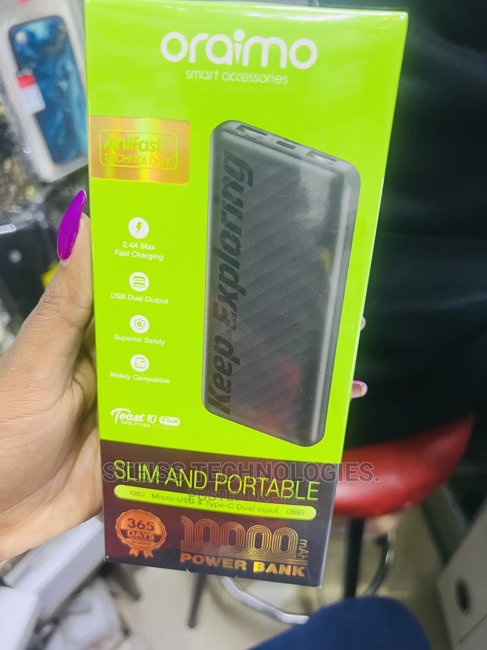 Oraimo 10000-Mah Powerbank.