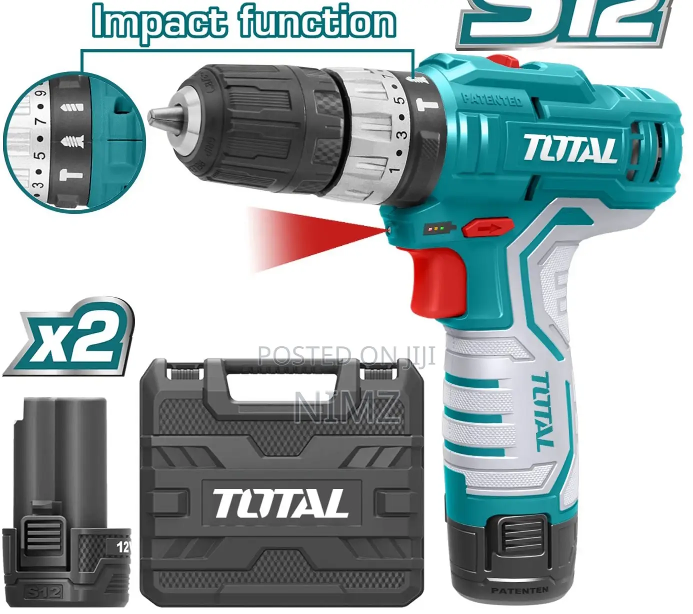 Total TIDLI1232 Lithium-Ion Impact Drill 12V
