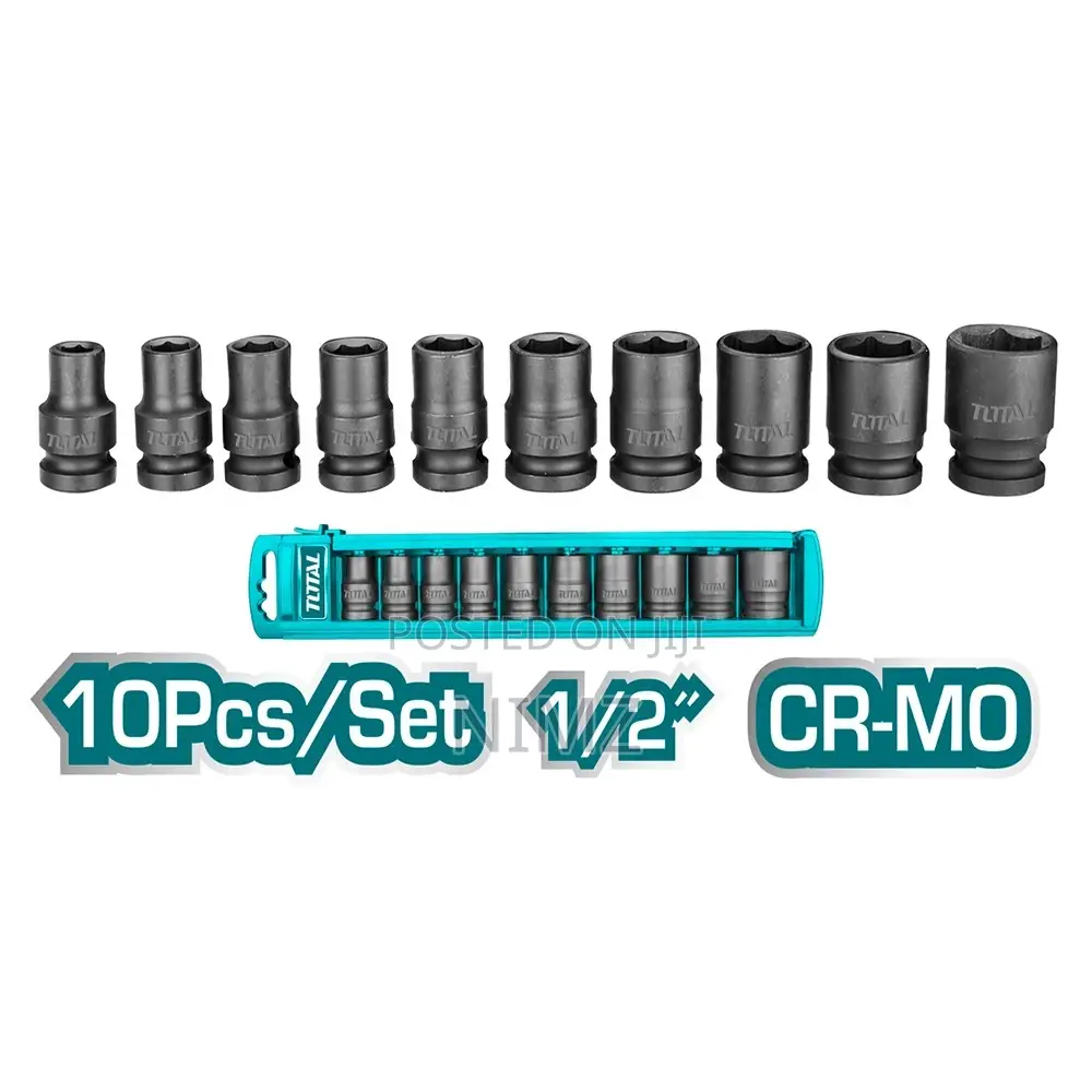 Total THISTD12101 10PCS 1/2 Impact Socket Set