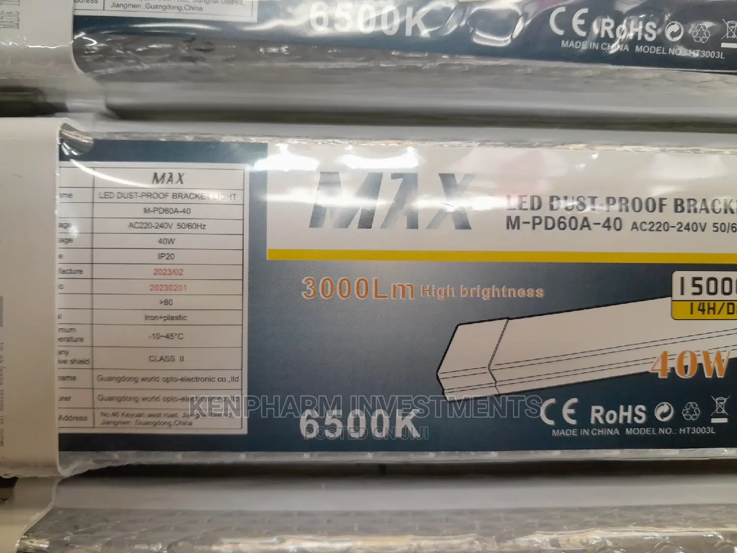 2ft Led Dustproof Fluorescent 40 Watts