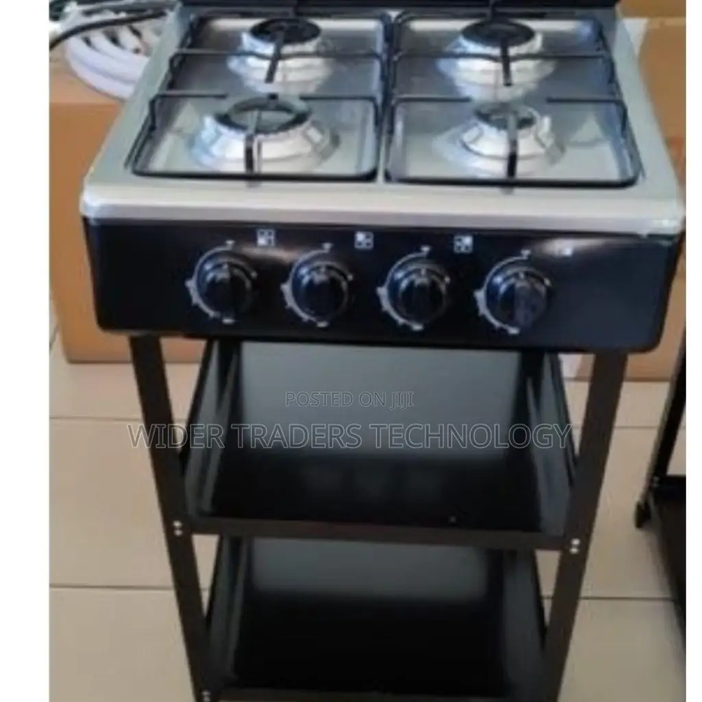 Ramtons Cooker, 4 Gas Burner With Stand and Shelves
