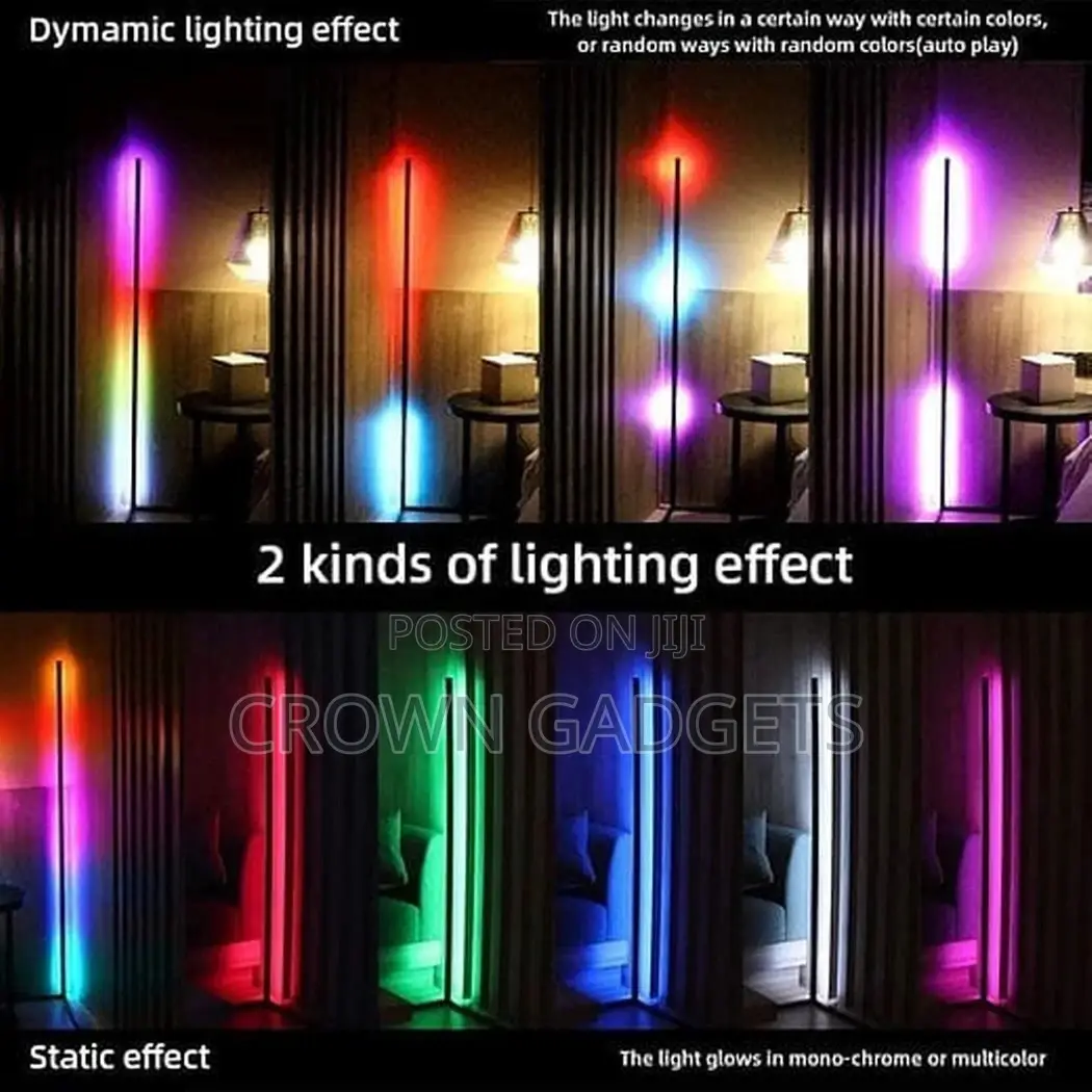 OUPURLED Corner Floor Lamp, RGB+IC Color Changing