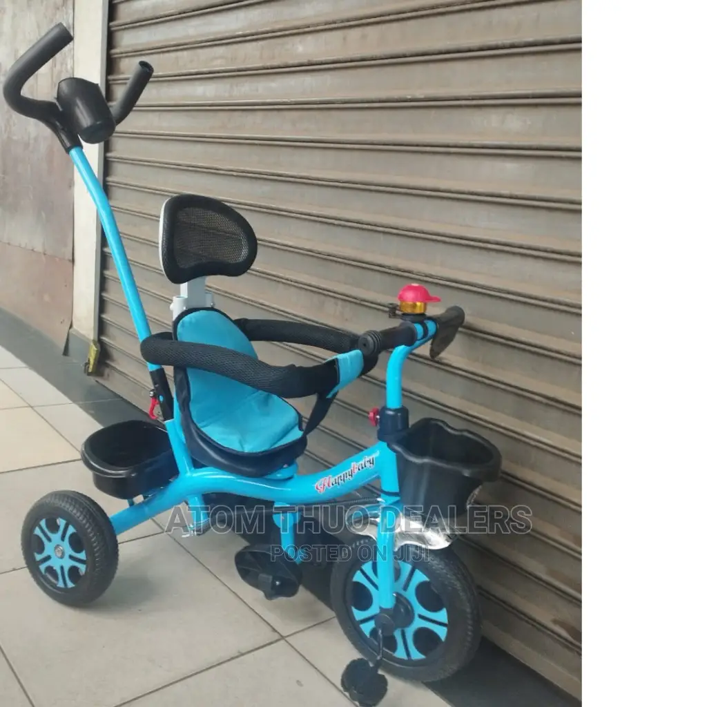 Unisex Kids Push Tricycle With Push Handle 