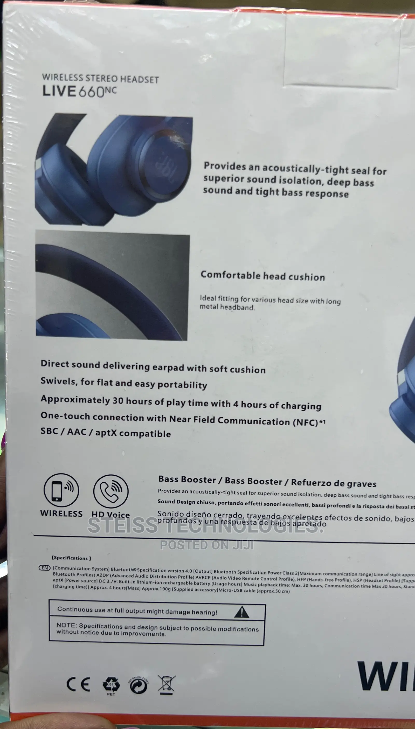 JBL Live 660 Headphones.