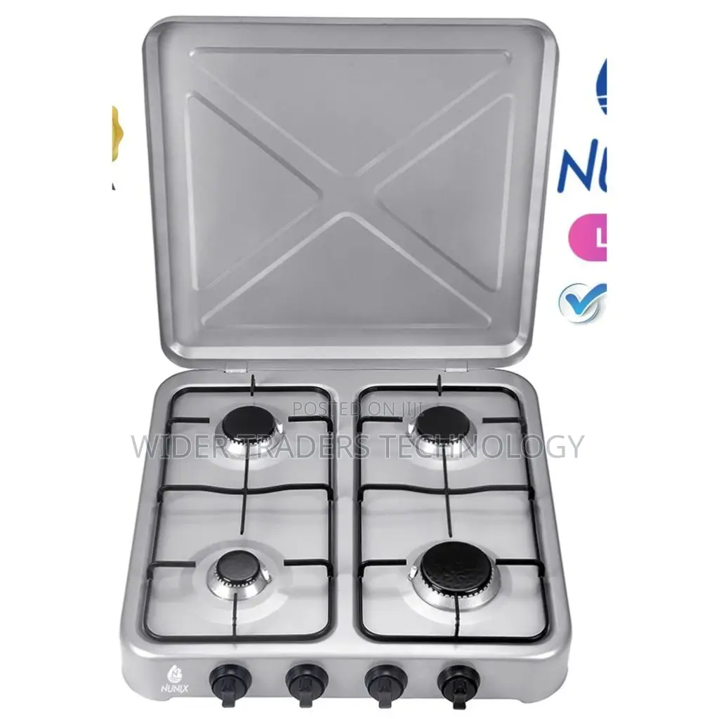 Nunix 4 Gas Burner Table Top Cooker Black L