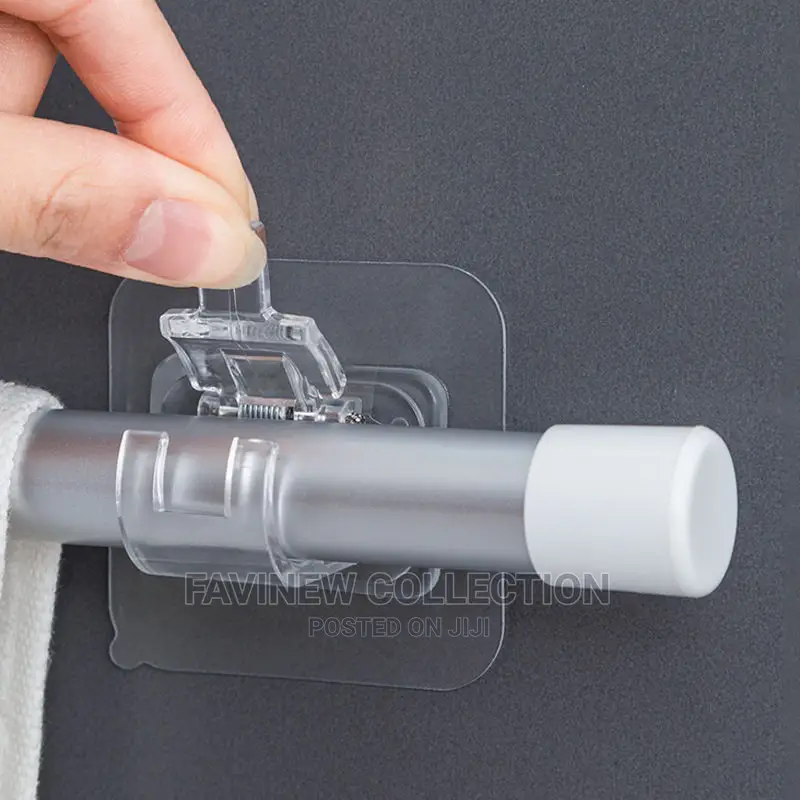 2pcs Adjustable Curtain Rod Holder Clamp Hooks