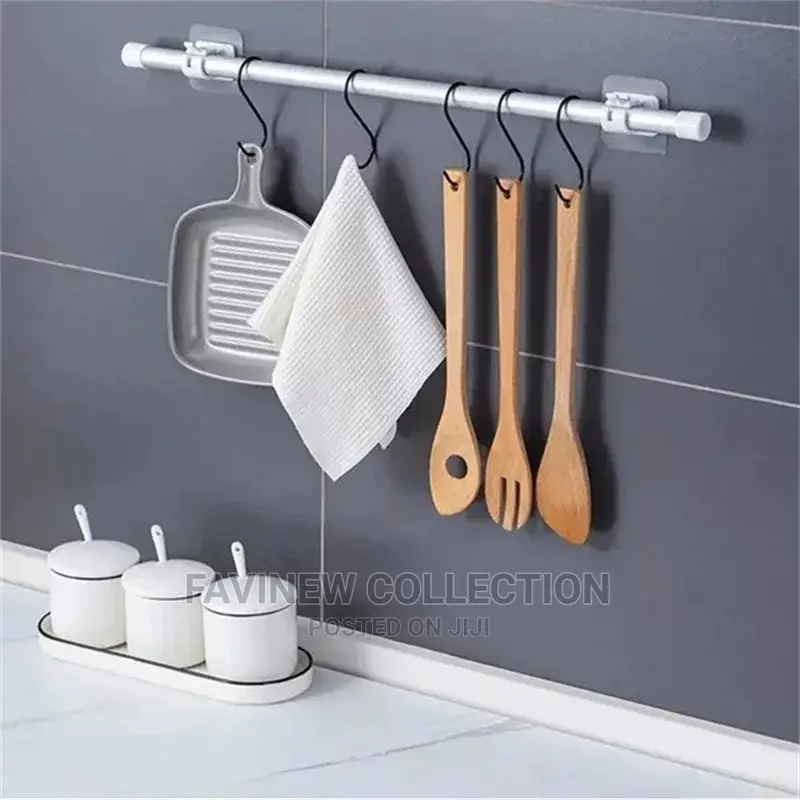 2pcs Adjustable Curtain Rod Holder Clamp Hooks