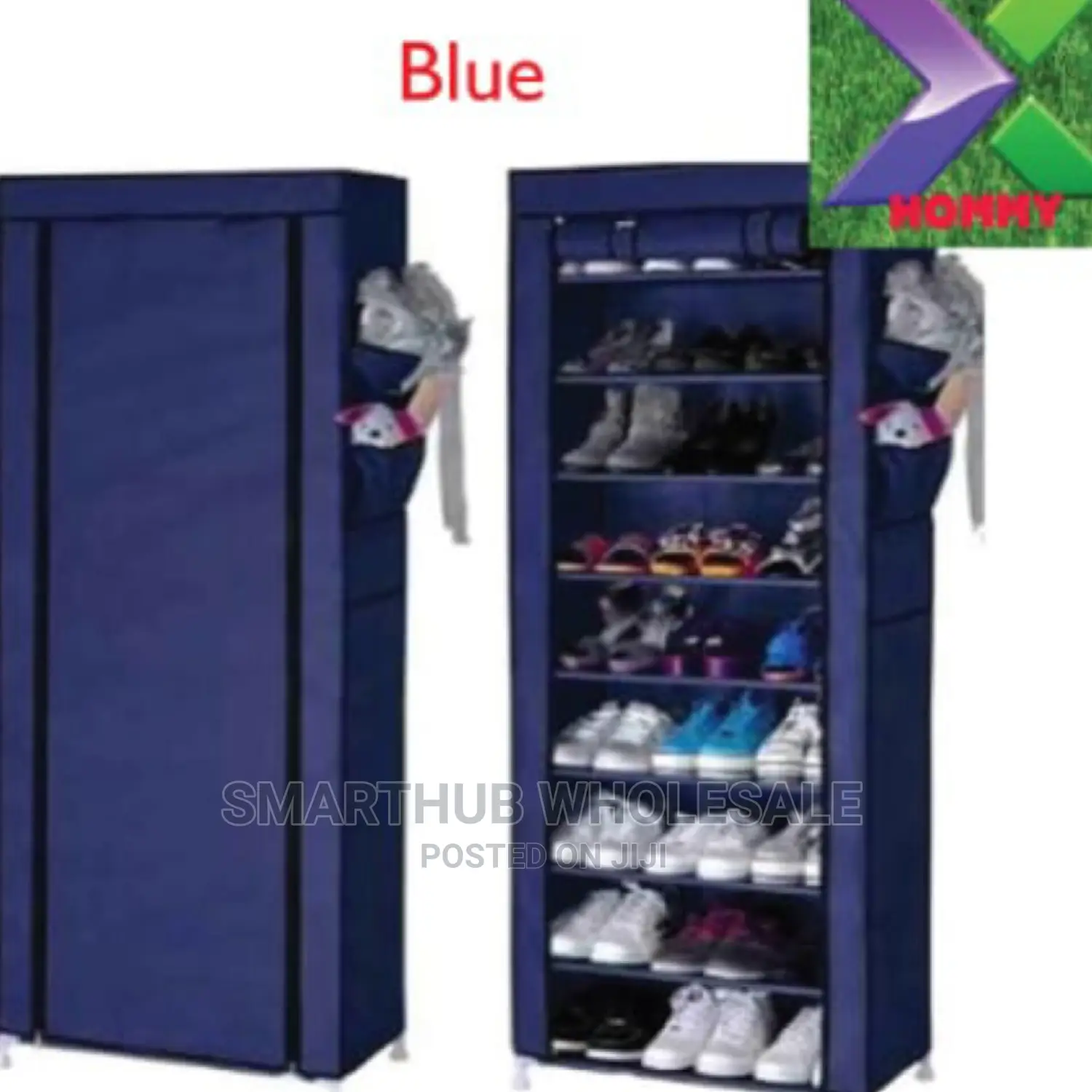 10 Layers Single Column Shoe Rack With Cover