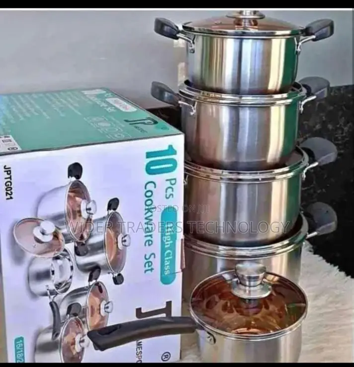 Jamespot 10PCS Cooking Pots Cookware Set 5pcs Pots+5pcs Li