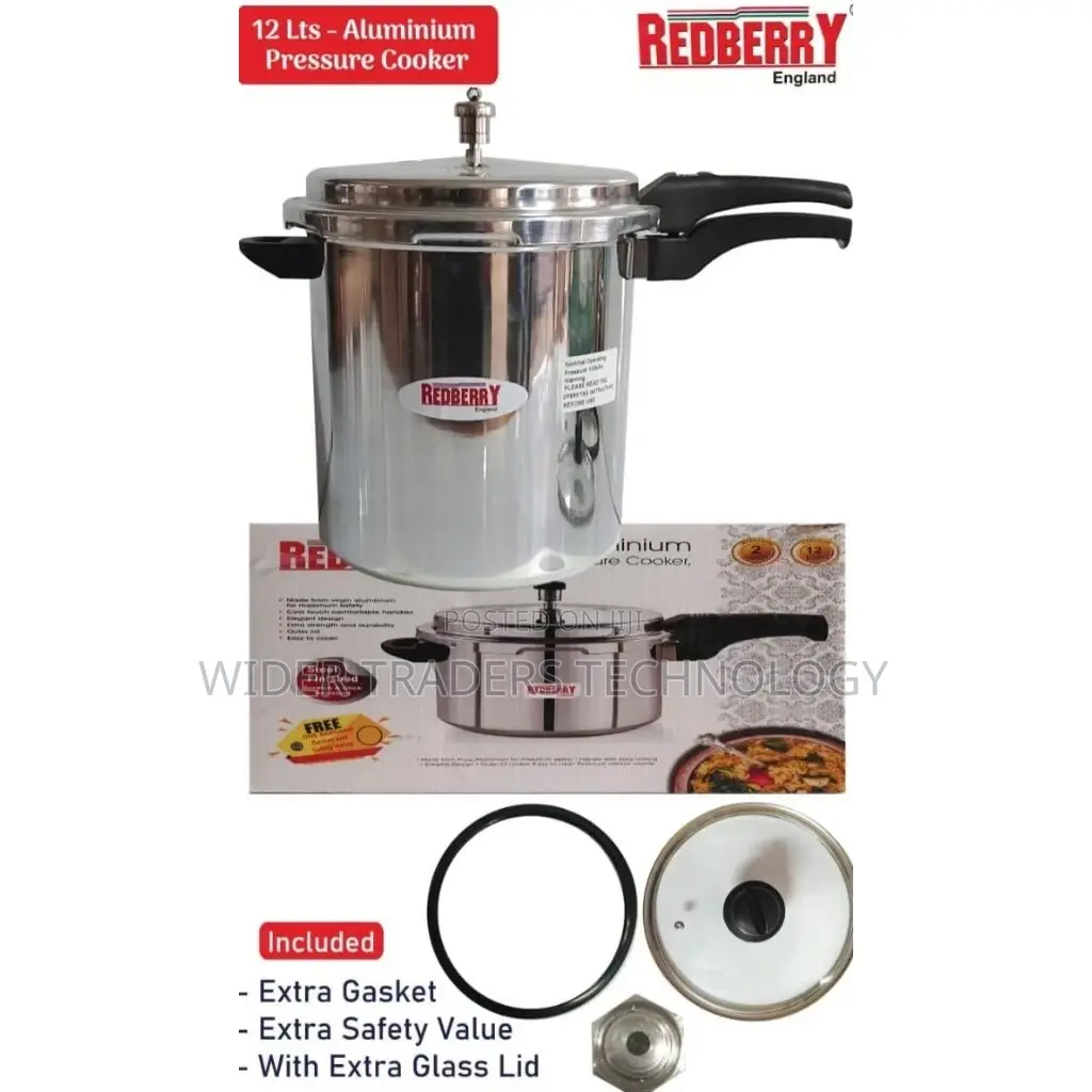 Redberry Aluminium Pressure Cooker 12L