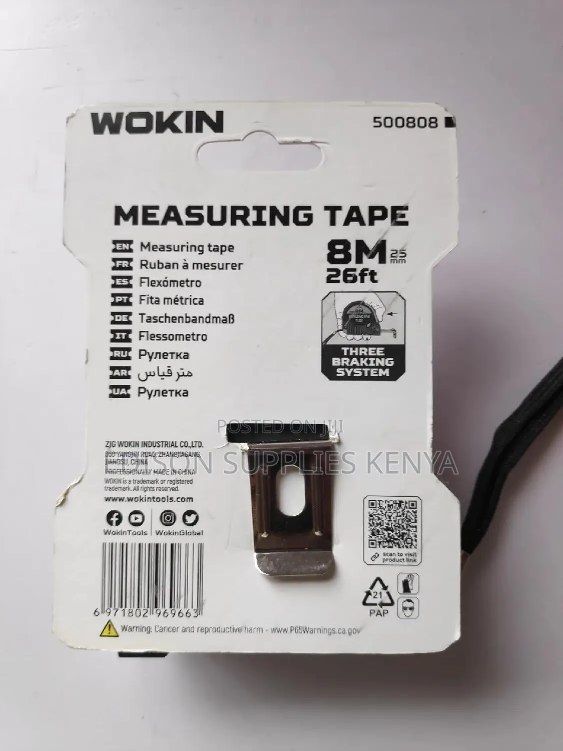 Wokin Measuring Tape 8m Tape Measure Heavy Duty Quality