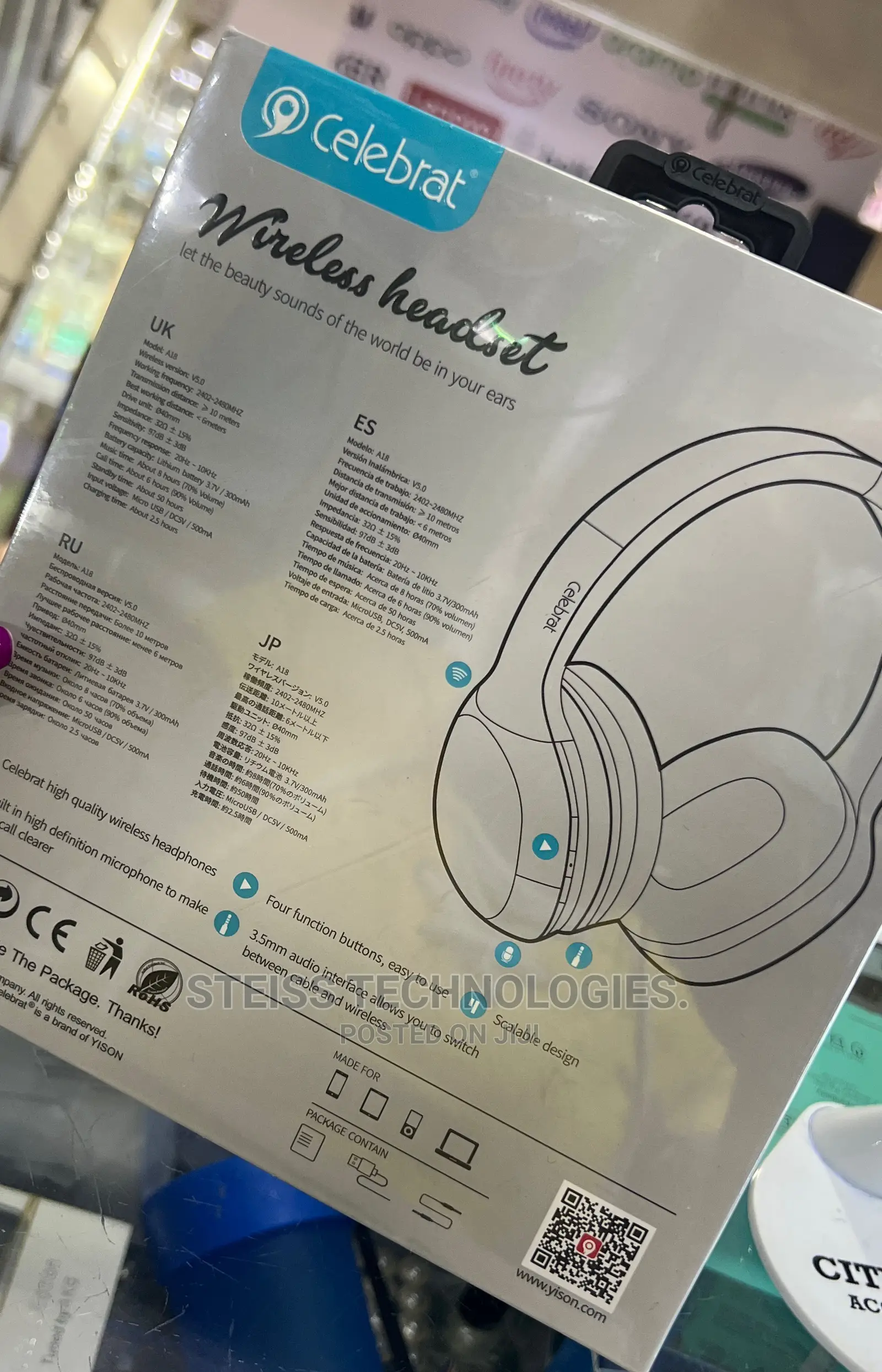 Celebrat A18 Wireless Headphone.
