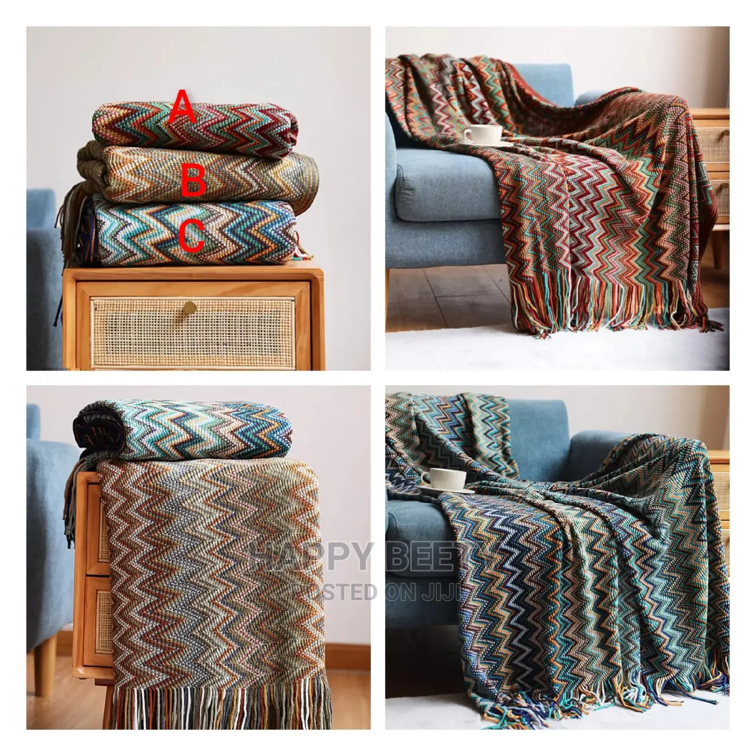*Bohemian Soft Knit Blanket