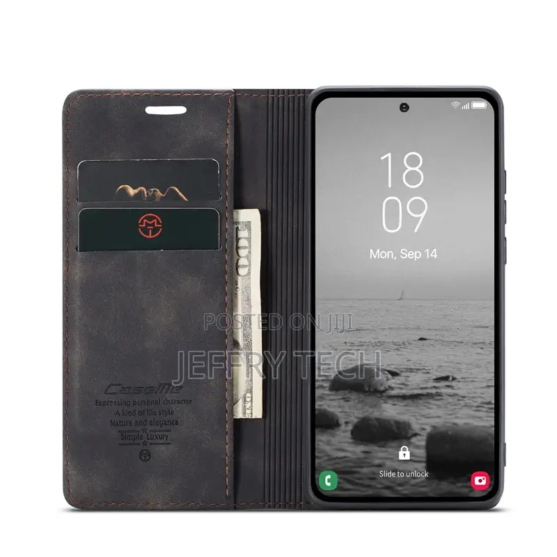 Matte Horizontal Flap Leather Case for Samsung Galaxy A54 Bl