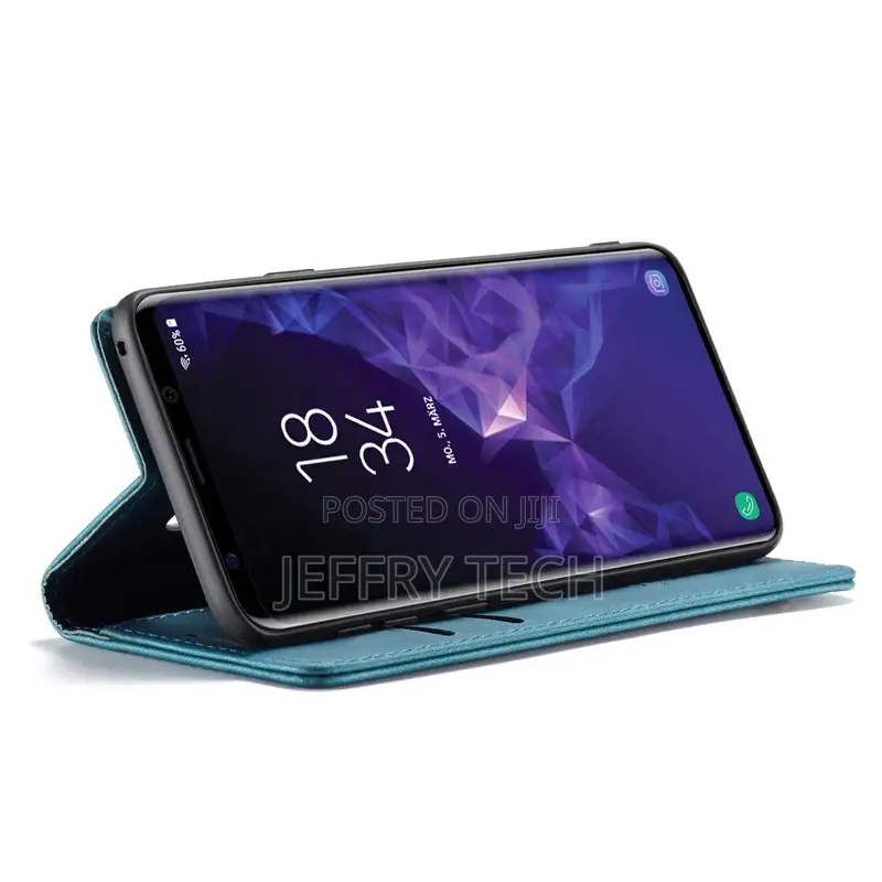 Horizontal Flip Leather Case for Samsung Galaxy S9 Blue