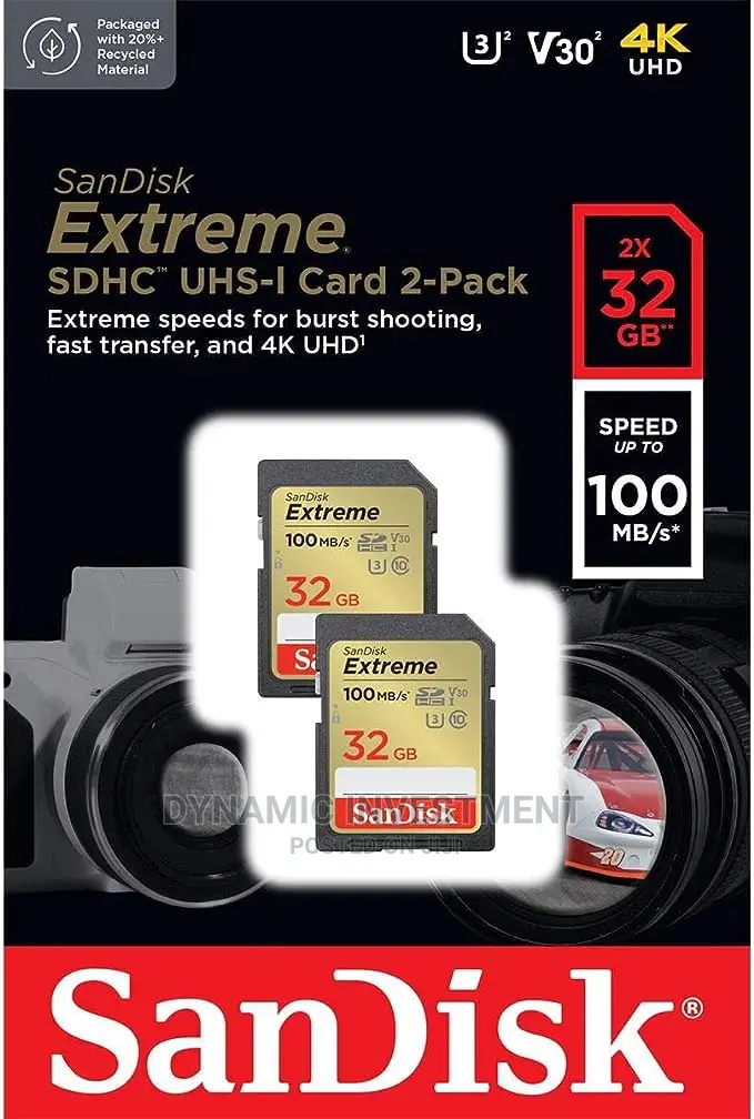 Sandisk 32gb Extreme SDHC Camera Memory Card, Uhs-I Class 1