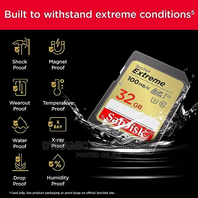 Sandisk 32gb Extreme SDHC Camera Memory Card, Uhs-I Class 1