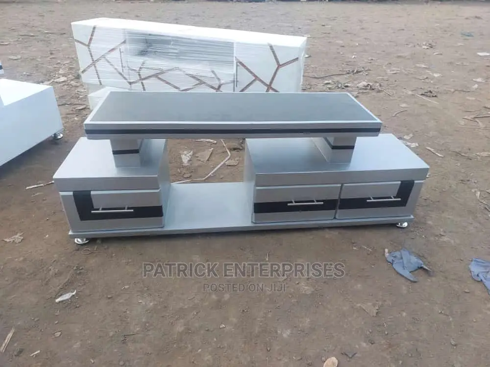 Morden Wooden TV Stand With LED Lights