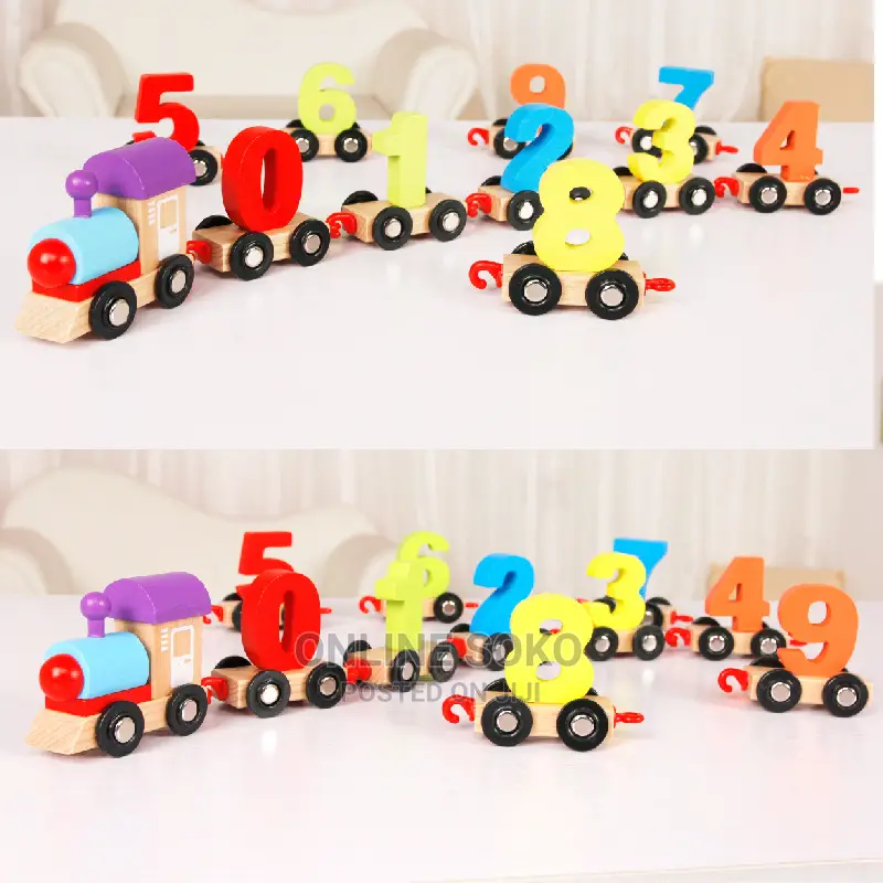 Kids Digital Number Letter Train Set Wooden Educational Toy