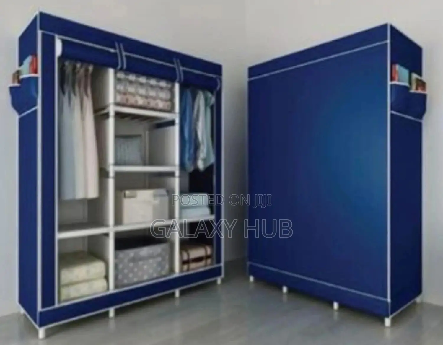 3 Columns Portable Wooden Wardrobe