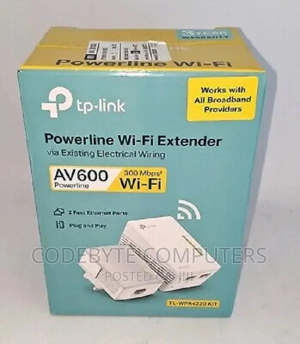 Tp-Link 300mbps AV600 Wi-Fi Powerline Extender Starter Kit T