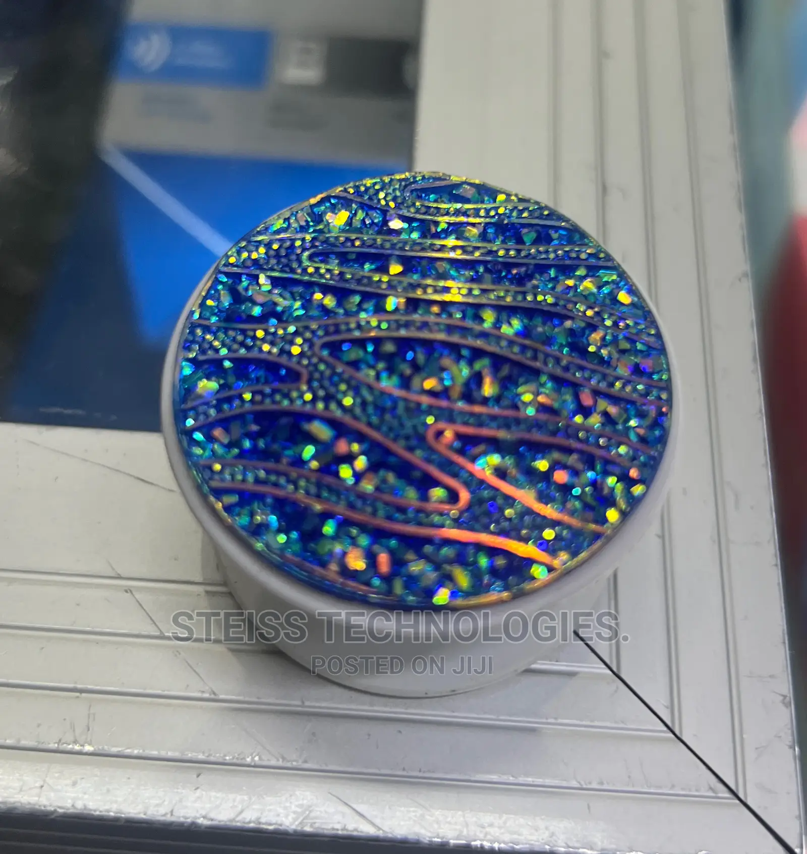 Blue Fancy Pop Socket.