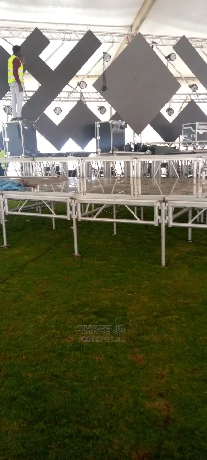 Stage Set Up for a Church Above Photos Hire Standard Height