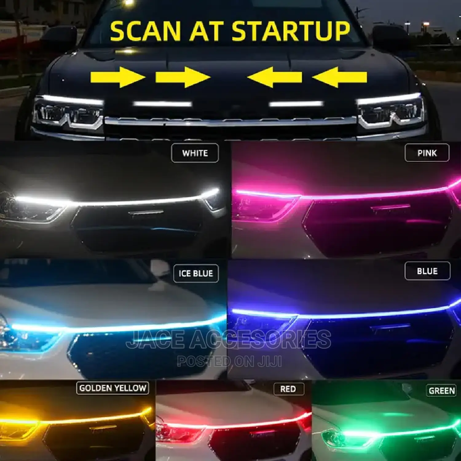 Car Hood Lights With Scan Effect