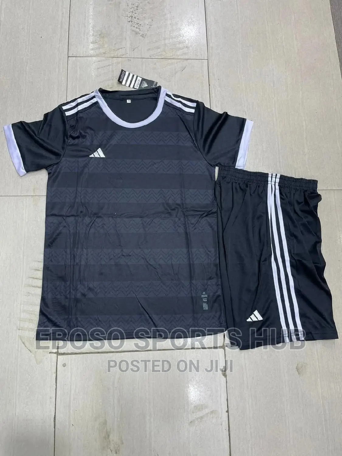 Gray and Black Adidas Football Uniform