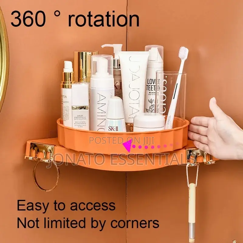 360° Rotating Corner Shelf, Bathroom Shelves