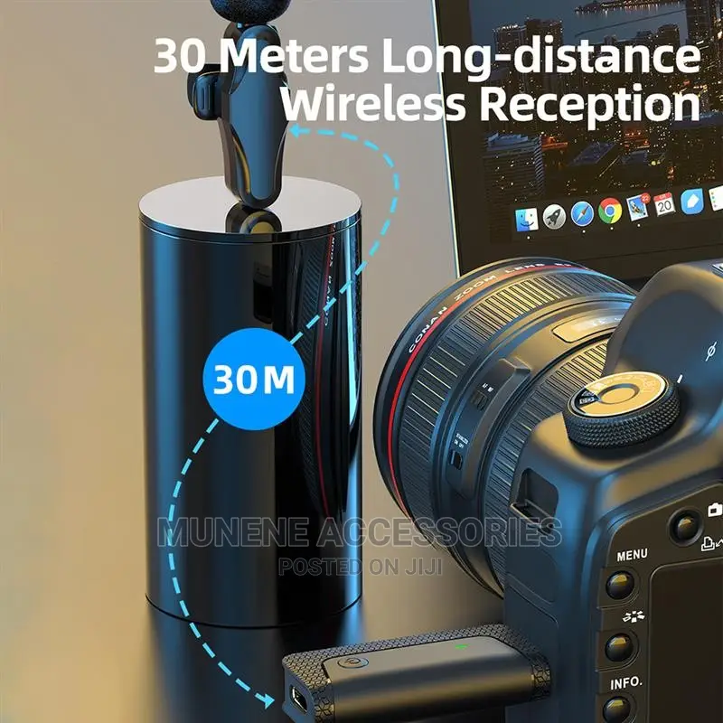 Dual Wireless Microphone 3.5mm Jack - Phones DSLR Camera