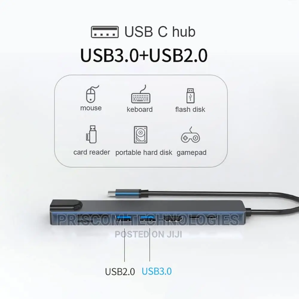 USB C Hub Ethernet 8 in 1 USB C Hub HDMI 30hz 100W PD All