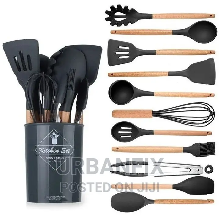 12pcs Non Stick Heat Resistant Silicone Cooking Spoon Set