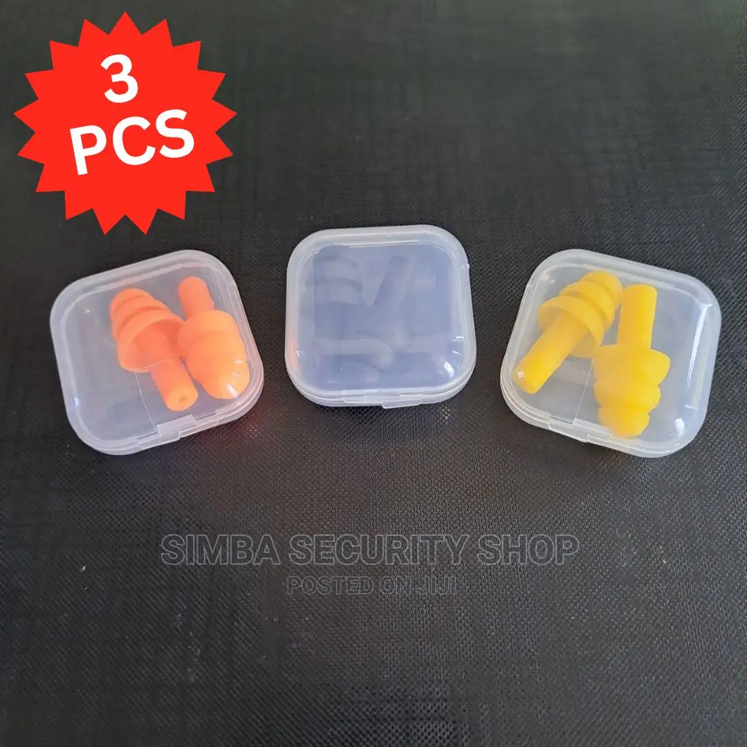 3 Silicone Ear Plugs With Plastic Box Reusable Hearing