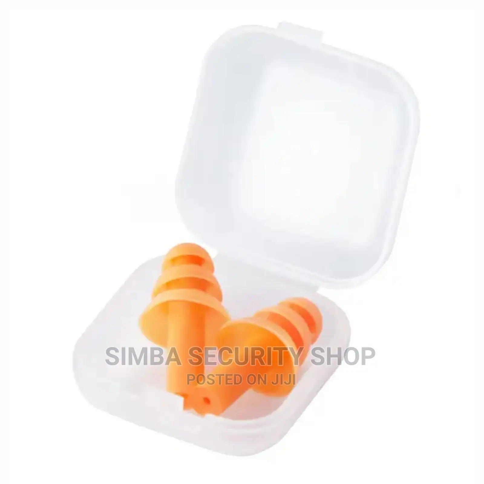 Silicon Ear Plugs Protection With Plastic Case Orange Box