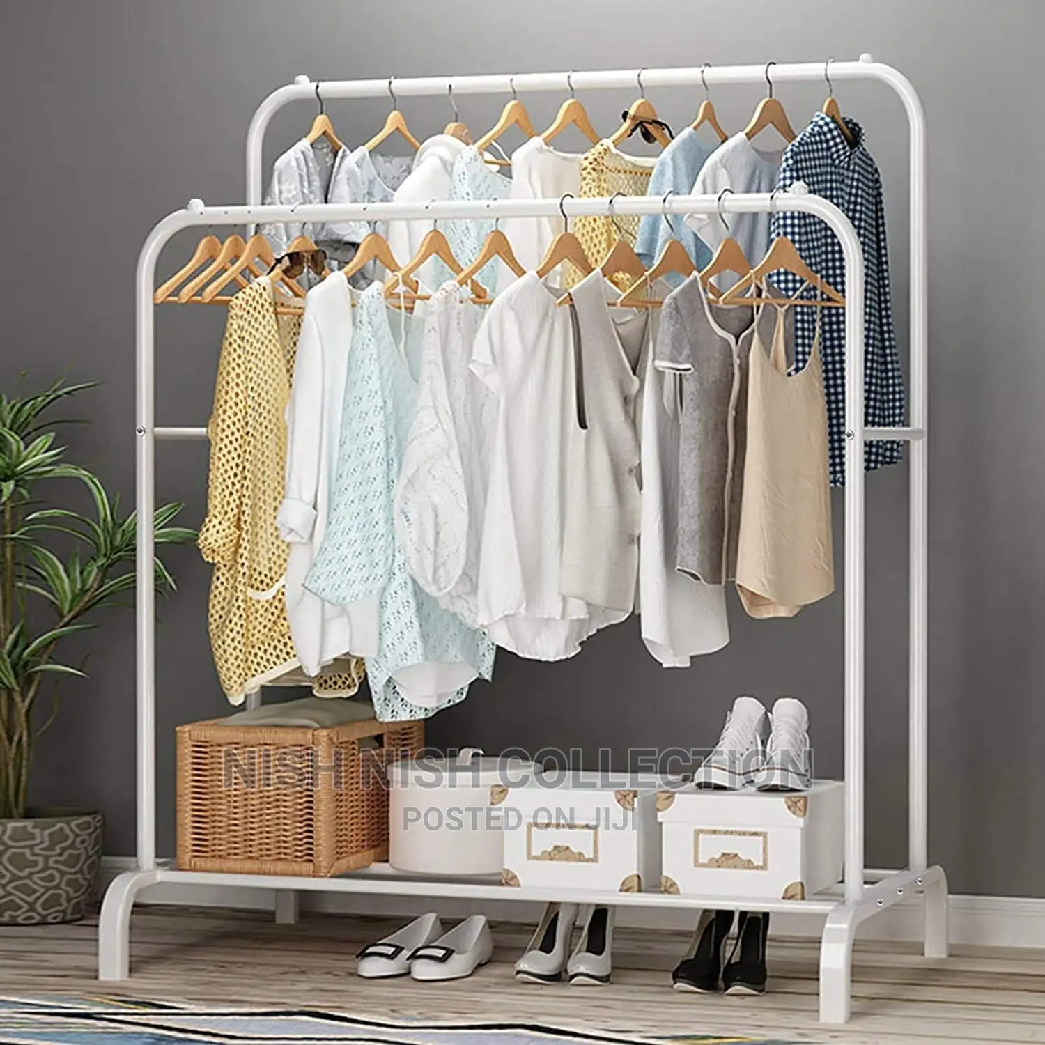 Double Pole Clothing Rack.