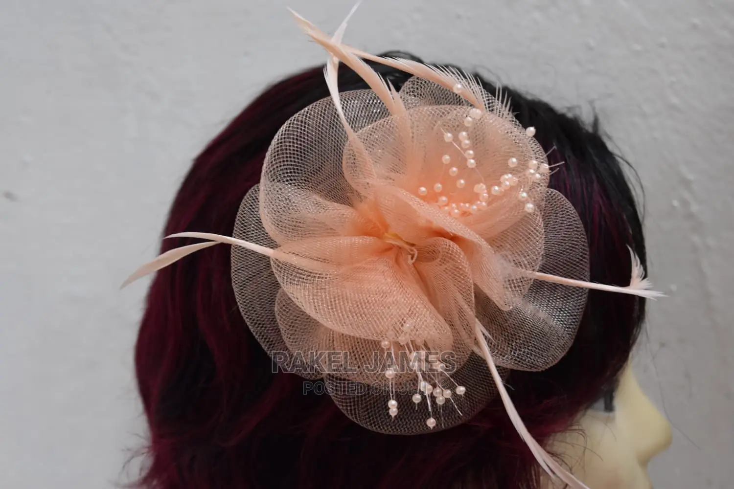Peach Fascinator
