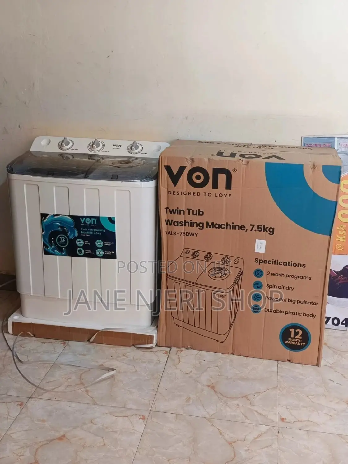 Von 7.5 Kg Washing Machine